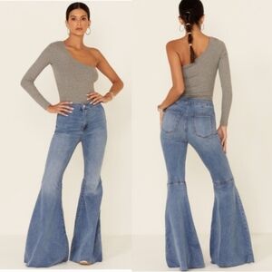 Free People We The Free Just Float On Flare Jeans Raw Hem Size 29
